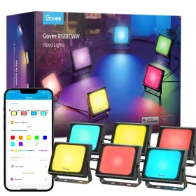 H7062111 Govee Rgbic Flood Lights Outdoor Smart Wifi Light With App Control Color