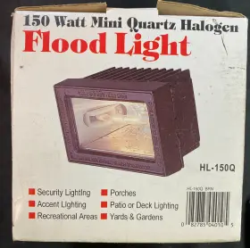 Hl-150q Grandrich 150 Watt Mini Quartz Halogen Flood Light Security Accent Porches Yards Gardens