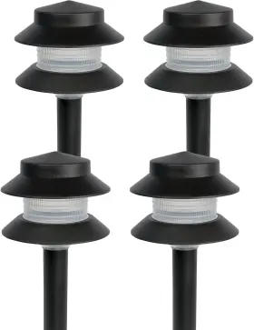 Gl-19226 Greenlighting Paradise Plastic Path Stake Light Black 4 Pack