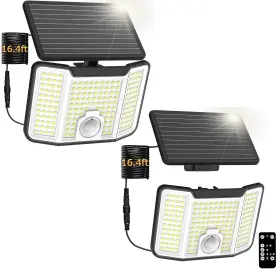 Jy2303 Haaray Solar Flood Lights Outdoor With Remote Separated Panel 16.4ft Cable