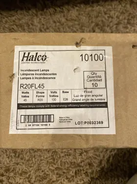 R20fl45 Halco 10100 Qty 10 Reflector Flood Lamp 45w 130v E26 Medium Base