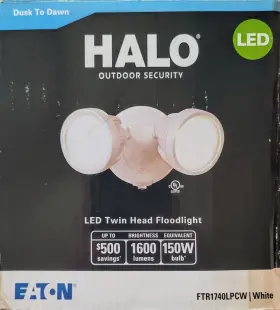 Halo 080083705115 Outdoor Integrated Led Round Twin-head Security Flood Light White