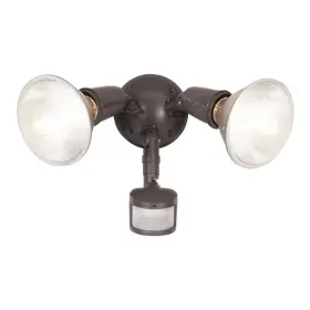 Halo 705353629297 180-degree Bronze Dual-head Motion Sensor Outdoor Flood Light