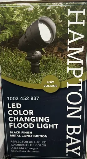 1003452837 Hampton Bay Integrated Led Outdoor Flood Light Hardwired Cct Low Voltage Black