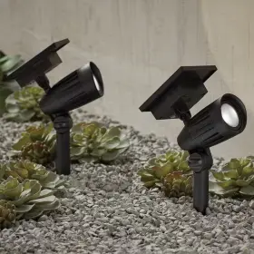 Hampton Bay 313096782751 Solar 50 Lumens Black Outdoor Integrated Led Adjustable Beam Spotlight 2-pack