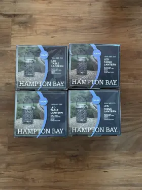 C600028i Hampton Bay 15 Lumens Led Medium Metal Outdoor Solar Table Lantern