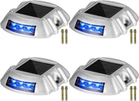 4-blue Happybuy Driveway Lights 4-pack Solar Bright Blue With Screw So