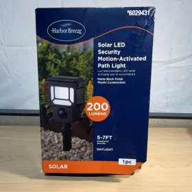6029431 Harbor Breeze Solar Led Motion Security Path Light 200 Lumens Matte Black 1pc