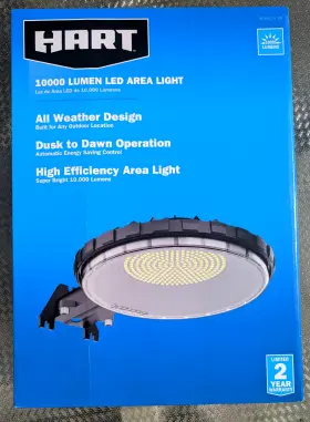 Hart 850026231601 Area Barn Led Dusk To Dawn Outdoor Security Light 10 000 Lumens Metal Hous