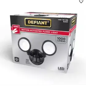 1009195266 Head Led Outdoor 2 Security Light With 180 Motion Sensor Black