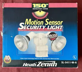 Sl-5411-w-a Heath Zenith Motion Sensor Security Light 150 Degree Detection Zone