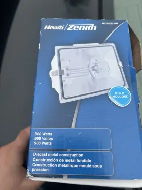 Hz-5505-wh Heathzenith 500w Halogen Outdoor Flood Light Diecast Metal Wall Mounted White