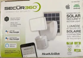 Hz-9305-wh-g Heathzenith Secur360-app Connected Solar Led Security Light- Brand New In Box