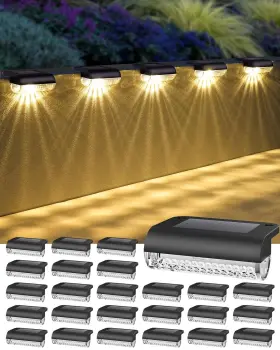 Ft1219-stl Herzila 24 Pack Solar Step Lights Outdoor Stairs - Waterproof Fence Auto On/of