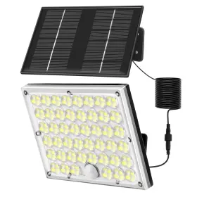 Hlczluz Solar-light-square-4-1 Solar Motion Security Light 184 Led Waterproof 3 Modes 16.4ft Cord Black