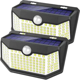 91493  Hmcity Solar Lights Outdoor 120 Led With Reflector And 3 Lighting Modes