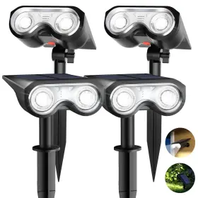 Ip67 Hmdecor 9064 Solar Spot Lights Outdoor Waterproof 4 Pack 3 Cold White
