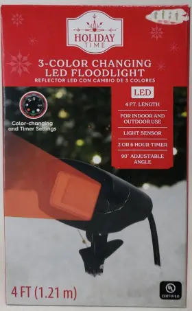 Holiday Time 082721408631 3-color Changing Led Floodlight 4 Inch