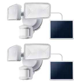 Es00935g Home Zone Mesh Linkable Series Outdoor 2-pack 2-head Security Solar Flood Lights