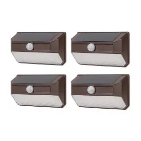Es00946g Home Zone Mesh Linkable Series 4-pack Solar Smd Led Security Wall Pack Light