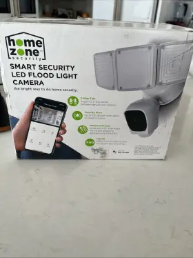 Es00941g Home Zone Security Triple Head Led Floodlight Camera 2.4ghz 1080p 120v