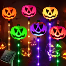 Hld578 Homeleo Set Of 6 Solar Pumpkin Pathway Lights For Multicolor