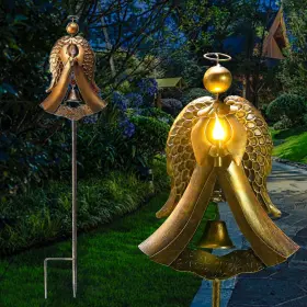 Hm-343 Homight Solar Garden Stake Light - Metal Angel Warm Bronze