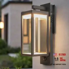 22571 Homunaire 22571- Outdoor Motion Sensor Light Dusk To Dawn Wall Lights 15 Ftft Black