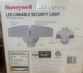 Honeywell 884617738026 Led Lighting Linkable Security Light With Motion Sensor Daylight 3000 Lum