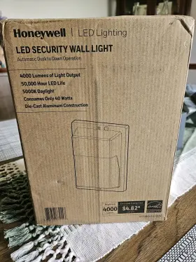 Me080451-08r Honeywell 4000 Lumens Led Outdoor Bright Security Wall Light Dusk To Dawn New