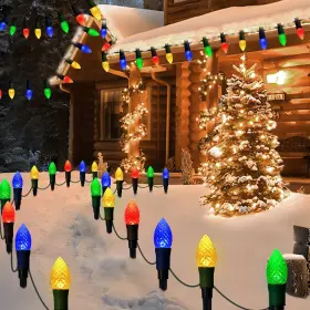 Hua-22 Huacenmy Solar Christmas Pathway Lights 20 Led C9 String Multicolor