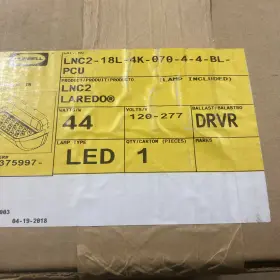Lnc2-18bl-4k-070-4-4-bl-pcu Hubbell Lnc2-18l-4k-070-4-4-bl-pcu Led Security Light