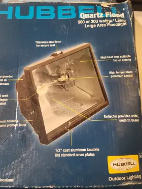 Q500b Hubbell Bronze 500w Large Area Flood Light New In Box
