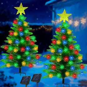 Hug0012 Hugsvik 2 Pack 3.6ft Solar Christmas Tree With 100 Packs