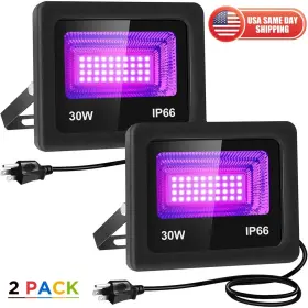 X003aigcar Huhou 2x 30w Led Black Flood Light Waterproof Ip66 Outdoor Glow Party Halloween Decor