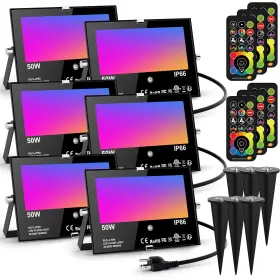 B08nv4xd5r Hydong Led Flood Light Outdoor 500w Eq. Rgb 120 Colors Timing Ip66 Warm White 6-pa