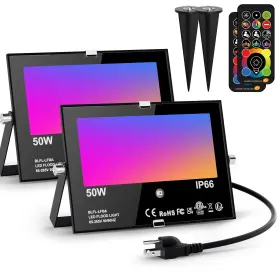 B08p57ccj5 Hydong Led Flood Light Outdoor Rgb Stage Lights Color Changing 500w Eqv. 2700k Warm Whi