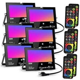 Brfl-flo3 Hydong Led Flood Light Outdoor 500w Equivalent Color Changing Landscape Rgbw-50w-6pack