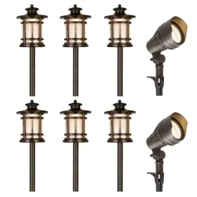 Lsb-0269 Hykolity 8 Pack Low Voltage Led Landscape Kits 12v-15v Orb Crackled Shade