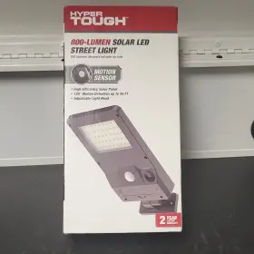 80855 Hyper Tough 800-lumen Solar Led Street Light Motion Sensor Adjustable Head
