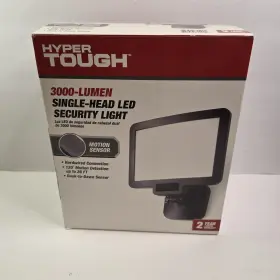 Hyper Tough 884617744904 3000 Lumen Led Flood Light 120-degree Motion Sensor In Black Finish