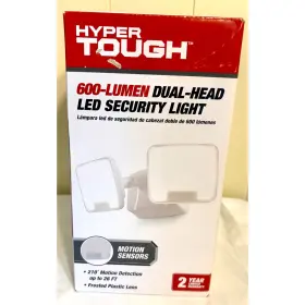 Ht10-092-001-01 Hyper Tough 600-lumen Dual-head Led Security Light Motion Sensor White Frosted