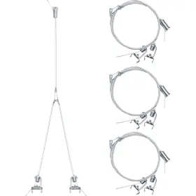 Hyperlite 744110072310 8 Pack Hexagon Garage Lights Suspension Kit Adjustable 7.8ft Stainles