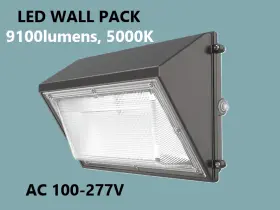Moon-70w-50k Hyperlite Wall Pack Light With Photocell Moon Series 9100lumens 5000k Ac 100-277v