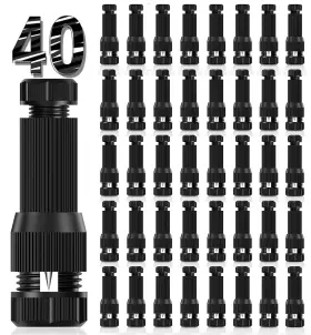 39648910475335 Icreating 40 Pack Low Voltage Wire Connector - Landscape Black