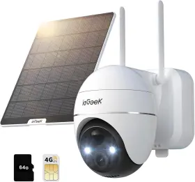 Iegeek 734931731367 4g Lte Solar Powered Security Camera 2k No Wifi 360 View Sd Sim Include