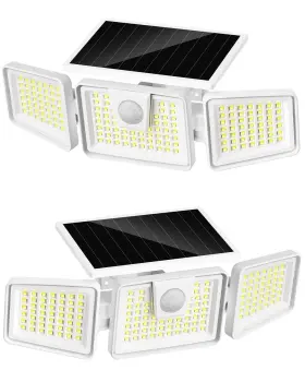 Incx 199874390581 156 Led Solar Motion Lights Outdoor 2 Pack 3 Heads Pcs White