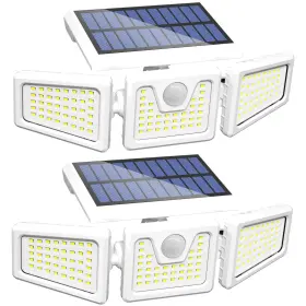 B08mt72pcn Incx 156 Led Solar Motion Lights Outdoor 2-pack 3 Heads Security Wall Floodligh