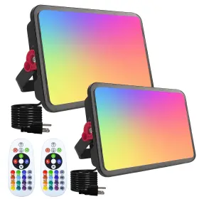 Ind-rgb-100w Indmird 2 Pack 100w Rgb Flood Light Color Changing Floodlight Smart Floodli