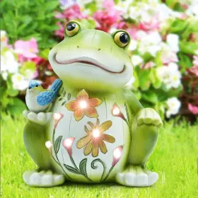 Indomon001 Indomon 738010636239 Solar Outdoor Frog Statue Lighting Waterproof Light Ligh